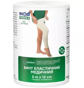 Бинт Medtextile эласт. мед. средней растяжимости 5 м x 12 см